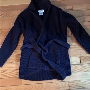 ❄️Talbots Petite small navy cotton wrap sweater❄️